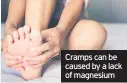  ??  ?? Cramps can be caused by a lack of magnesium