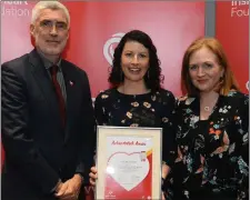  ??  ?? Pictured at the Irish Heart Foundation Workplace Awards in The Gibson Hotel are (L-R) Tim Collins, CEO, Irish Heart Foundation, Sarah Doohan and Fidelma Maguire, HSE Environmen­tal Health Service Sligo/Leitrim/West Cavan, who achieved the Silver Active@ Work Award.