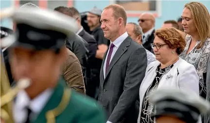  ?? PHOTO: MURRAY WILSON/ FAIRFAX NZ ?? Labour leader Andrew Little and Greens co-leader Metiria Turei at Ratana Pa.