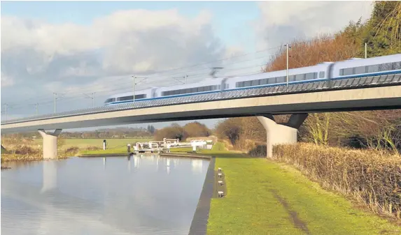  ??  ?? > The Oakervee HS2 review is likely to suggest the project go ahead at greatly reduced cost – possibly threatenin­g the line to the East Midlands and Leeds