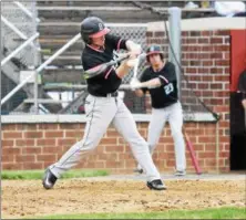  ?? AUSTIN HERTZOG - DIGITAL FIRST MEDIA FILE ?? Boyertown’s Jake Dicesare’s two-run double was the diference in a 2-1 win over Perkiomen Valley last week.