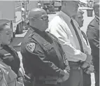  ?? DARIO LOPEZ-MILLS/AP FILE ?? Uvalde Schools Police Chief Pete Arredondo, second from left, resigned from the City Council just weeks after being sworn.