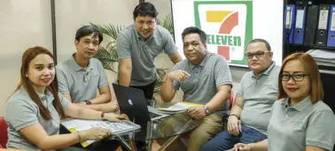  ??  ?? ThE team behind the success of 7-Eleven franchise in Luzon headed by Business Developmen­t Division Unit head Ulysses Borral (third from left) with section managers (from left) Ellen Amancio, Edgar Gabriel, Lee Perez, Francis Joseph Gonzales and Janice Castillone­s.