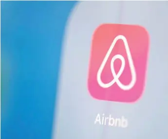  ?? -- AFP photo ?? Airbnb will pay hosts 25 per cent of what they would typically be due if someone booked between March 14, 2020 and May 31, 2020 cancels the stay due to Covid-19.