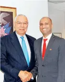  ??  ?? Mr. Dulith Herath with former US Secretary of State, General Colin Powell in the US.