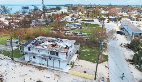  ?? RODNEY WHITE AND MICHAEL ZAMORA, THE DES MOINES REGISTER ?? Hurricane Irma, which bulldozed through the Florida Keys, could rack up $40 billion-$60 billion in insurance losses.