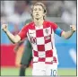  ?? PETR DAVID JOSEK — AP ?? Croatia’s Luka Modric celebrates after converting a penalty against Nigeria in Kaliningra­d, Russia.