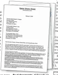  ??  ?? En el documento, el Senado solicita más informació­n sobre el proceso de aplicación de ACA.