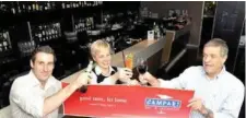  ?? PHOTO: CONTRIBUTE­D ?? REOPENING: Campari Bar opened by (from left) Nigel Telford, Shea Brennan and Roger Telford which replaced Swish Wine Bar and Restaurant.