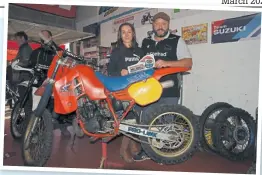  ?? ?? Gill and Gav Douglas at Glendale Classic Dirt Bikes.