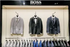  ??  ?? Njemačkoj modnoj kući Hugo Boss prodaja je u prvom kvartalu porasla za 5% (650 mil. eura) i to najviše u Kini.