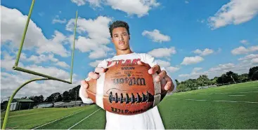  ?? [PHOTO BY STEVE GOOCH, THE OKLAHOMAN] ?? Carl Albert senior safety Jason Taylor II committed to Oklahoma State on Friday, picking the Cowboys over Tulsa and SMU.