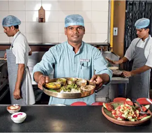  ??  ?? Agashiye's kitchen whips up authentic Gujarati dishes and is known for its thalis ROOFTOP DRAMA