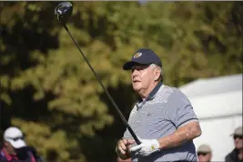  ?? PHELAN M. EBENHACK — THE ASSOCIATED PRESS, FILE ?? Jack Nicklaus tees off on the first hole during the first round of the Father Son Challenge in December 2019 in Orlando, Fla. Nicklaus on Tuesday said he met with a Saudi group as a courtesy but had no interest in getting involved with a rival league.