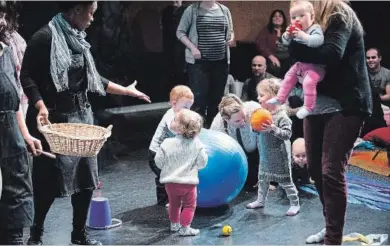  ?? SPECIAL TO THE ST. CATHARINES STANDARD ?? “One Thing Leads to Another” is a play for babies. Developed by Young People's Theatre, its Niagara tour will be presented by Carousel Players. The storyline is full of a crescendo of colours, sounds and movements that hold the attention of infants....