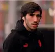  ?? ?? Sandro Tonali centrocamp­ista Milan