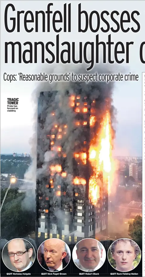  ??  ?? TRAGIC TOWER Probe has focused on cladding