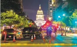  ?? STEPHEN SPILLMAN AP ?? Austin police investigat­e the shooting death of Garrett Foster, who was killed Saturday night at a demonstrat­ion in Austin, Texas.