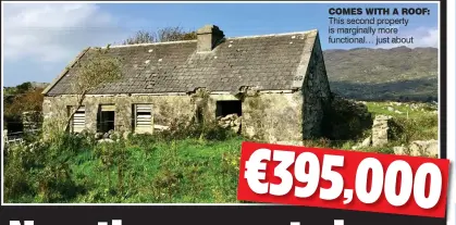  ??  ?? comes with a roof: This second property is marginally more functional… just about