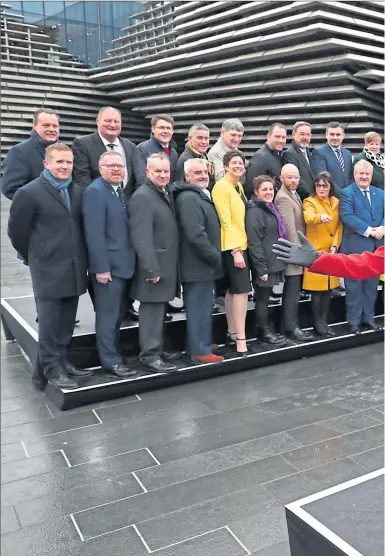  ??  ?? First Minister and SNP leader Nicola Sturgeon at the V&A Museum, in Dundee, where she joined her party’s newly elected MPs yesterday