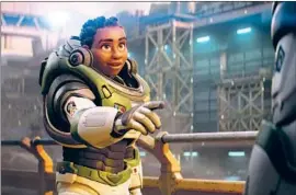  ?? Pixar ?? UZO ADUBA voices Alisha Hawthorne, the first queer character to kiss their partner on screen in a Disney and Pixar movie, in “Toy Story” spinoff “Lightyear.”