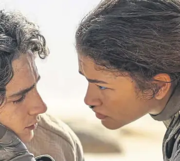  ?? ?? Timothée Chalamet as Paul and Zendaya as Chani in Dune: Part Two