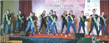  ??  ?? The finalists of Miss Cultural Harvest Festival 2017 present a dance medley on stage.