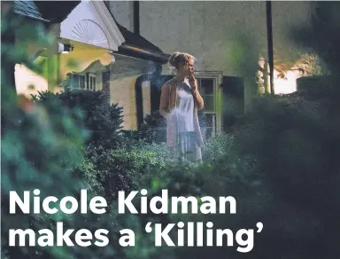  ??  ?? “I would go in every day going, ‘I wonder how we’re going to ... make this work,’ ” Kidman says of shooting Sacred Deer.