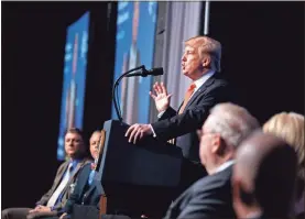  ??  ?? President Donald Trump speaks to the “Rx Drug Abuse and Heroin Summit,” in Atlanta on Wednesday.