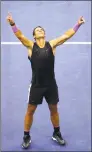  ?? Clive Brunskill / Getty Images ?? Rafael Nadal celebrates after winning the U.S. Open singles final against Daniil Medvedev on Sept. 8 in New York.