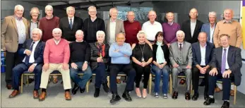  ??  ?? Back (from left): Joe O’Shaughness­y (Castletown), Noel Rochford, Davy Rowe, John Furlong, Matt Banville, Paddy Berry, Jim Ryan, Joe Moran, Phil Berry, Thos. Ryan, Larry Byrne, Jim Berry. Front (from left): Robin Walsh, Willie O’Neill for his brother Bert (R.I.P.), Pat Miskella, Sadie Berry for her husband Jack (R.I.P.), Geoff Barry, Ona Duff for her father Fergus (R.I.P.), Aisling O’Neill for her father Jim (R.I.P.), John Howlin, Martin Ryan, Mick Foley (Seana Ghael Chairman).