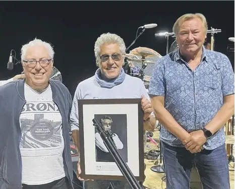  ?? ?? Roger Daltrey inducted into Portsmouth Guildhall's Wall of Fame