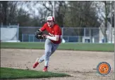  ?? ?? Trevor Currie runs toward first base against the New Haven Bulldogs on Friday, April 12, 2024 in New Haven. Photo provided