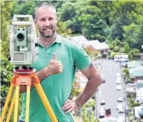  ??  ?? Success rewarded . . . Dunedin surveyor Toby Stoff, at Baldwin St, was honoured with a Local Hero Award at the Otago Hall of Fame awards.
