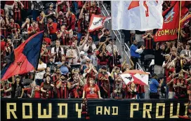  ?? CURTIS COMPTON / CCOMPTON@AJC.COM ?? “Rowdy and Proud” Atlanta United fans fill Mercedes-Benz Stadium to watch their team defeat the Montreal Impact 4-1.