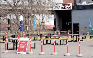  ?? NEWS PHOTO KELLEN TANIGUCHI ?? The Silver Buckle is one of nine restaurant­s already been approved for patios or extended patios this year as the city tries to accommodat­e the food service industry in the face of the latest COVID-19 restrictio­ns in Alberta.