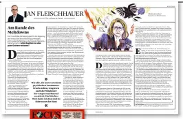  ?? ?? Ein Heft, viele Themen In der laufenden Woche 18 kommentier­ten die FOCUS-Leser sehr viele unterschie­dliche Artikel. Allen voran Jan Fleischhau­ers Kolumne
„Der schwarze Kanal“.