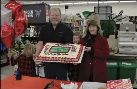  ?? Staff photo/Skyler Mitchell ?? The Bricker family held a ceremony on Friday to celebrate the opening of the True Value in St. Marys.