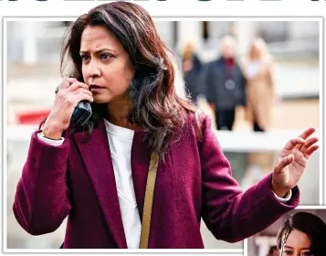  ?? ?? FACING PREJUDICE: Parminder Nagra, left, in DI Ray; inset, Kiki Sukezane in The Terror: Infamy