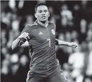  ??  ?? Carlos Bacca vistiendo la camiseta de Colombia.