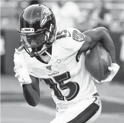  ?? ALEX BRANDON/AP ?? Ravens rookie wide receiver Marquise Brown returns to Florida on Sunday to play against the Dolphins in front of family and friends.