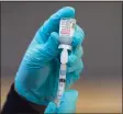  ?? Brian Cassella / TNS ?? A syringe of the Moderna COVID-19 vaccine is prepared.