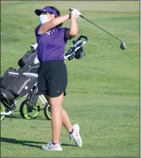  ?? COURTESY PHOTO BY DWIGHT OTA ?? Tokay's Samantha Hittle takes a shot on the ninth hole on Thursday at Brookside Country Club.