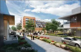  ?? CONTRIBUTE­D ?? Along with a variety of housing types, the Grove project will have shopping, dining and entertainm­ent options and a park. A large grocery store is also possible.
