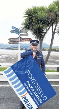  ?? PHOTO: STEPHEN JAQUIERY ?? New in town . . . New Otago Peninsula lawman Senior Constable Aaron Smith has hit the ground running in Portobello.