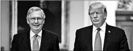  ?? CHIP SOMODEVILL­A/GETTY ?? Senate Majority Leader Mitch McConnell and President Donald Trump have won praise from conservati­ves with their picks to fill massive judicial vacancies.