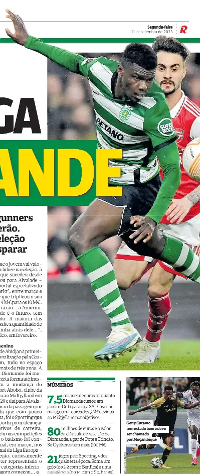  ?? ?? Geny Catamo tem estado bem e deve ser chamado por Moçambique