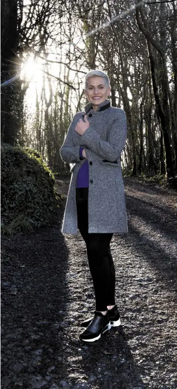  ?? Photo: Brian Farrell ?? NEW ROUTE: Maria Walsh, who will stand for Fine Gael in the EU elections, is pictured on the Knockma Woodland walk close to her home in Shrule, Co Mayo.
