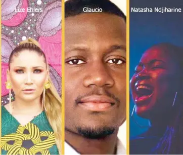  ?? Photos: Contribute­d ?? Singing for the needy… Lize Ehlers, Gluacio Ngaca and Natasha Ndjiharine are lending their voices to raise funds to support children fighting cancer.