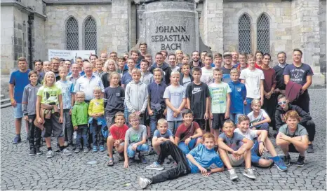  ?? FOTO: PRIVAT ?? Die St.-Johannes-Chorknaben und ihre Begleiter haben sich in der Stadt Leipzig umgesehen.